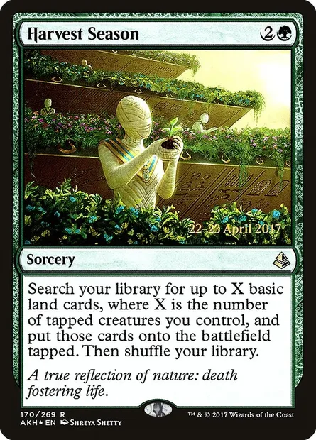 Saison des récoltes, carte Magic PAKH 170s — extension Amonkhet Promos