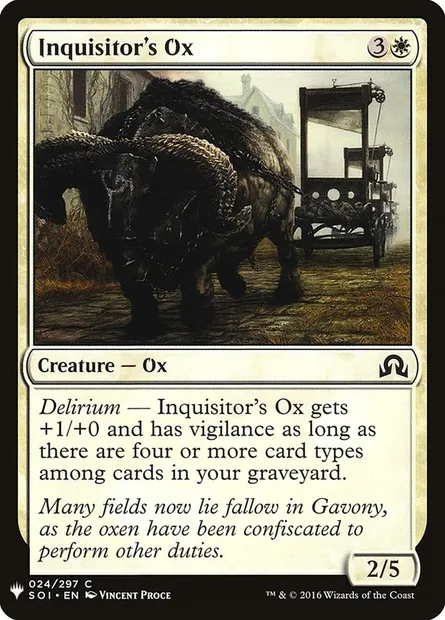 Bœuf de l'inquisiteur, carte Magic PLST SOI-24 — extension The List