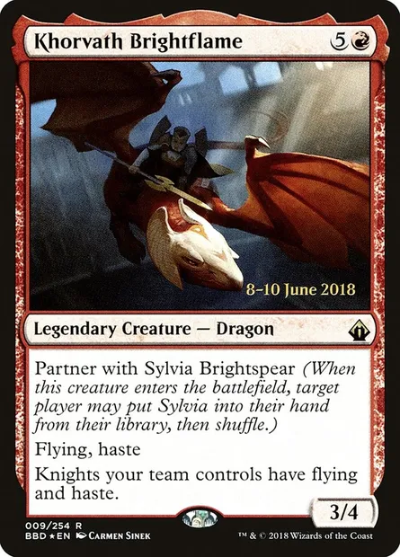 Khorvath Brightflame, carte Magic PBBD 9s — extension Battlebond Promos