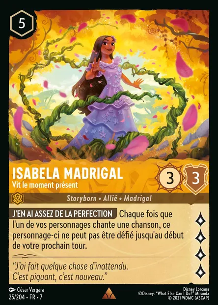 Isabela Madrigal - Vit le moment présent, carte Disney Lorcana CH7-025 — extension L'île d'Archazia