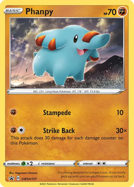 Phanpy, Pokémon card SWSH 117 — SWSH Black Star Promos set