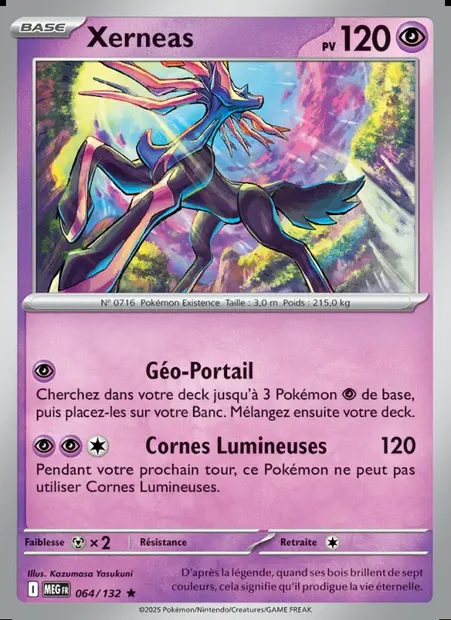 Xerneas, carte Pokémon MEG 064 — extension Méga-Évolution