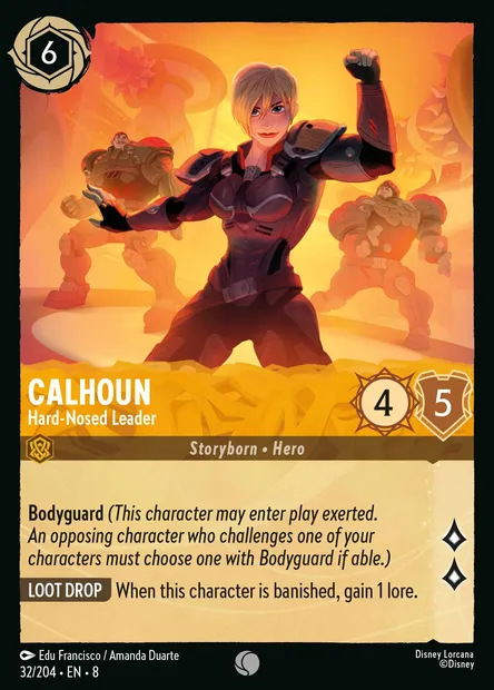 Calhoun - Hard-Nosed Leader, Disney Lorcana card CH8-032 — The Reign of Jafar set