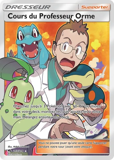 Cours du Professeur Orme, carte Pokémon LOT 213 — extension Tonnerre Perdu