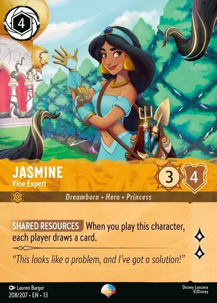 Jasmine - Vine Expert, Disney Lorcana card CH13-208 — Attack of the Vine! set