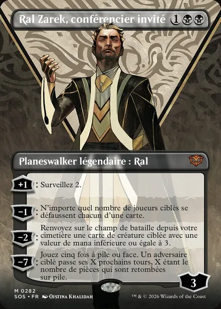 Ral Zarek, conférencier invité, carte Magic SOS 282 — extension Secrets of Strixhaven
