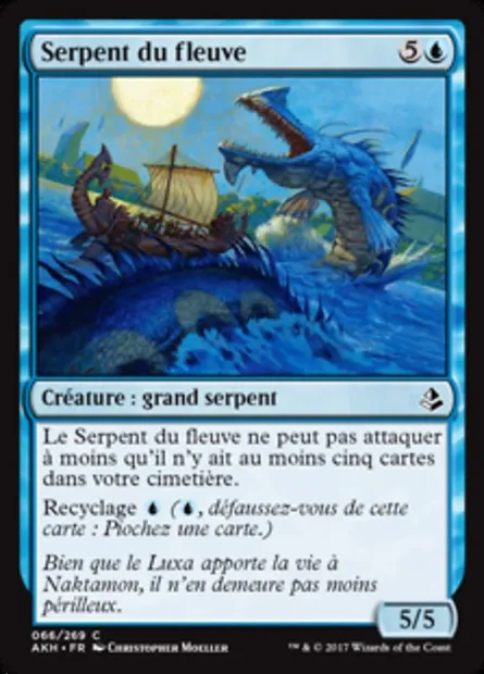 Serpent du fleuve, carte Magic AKH 66 — extension Amonkhet