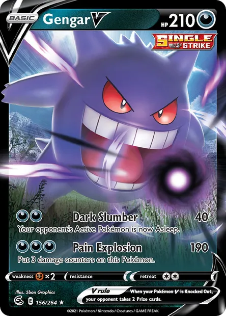 Gengar V, Pokémon card FST 156 — Fusion Strike set