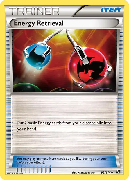 Energy Retrieval, Pokémon card BLW 92 — Black & White set