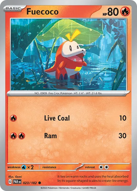 Fuecoco, Pokémon card PAR 023 — Paradox Rift set