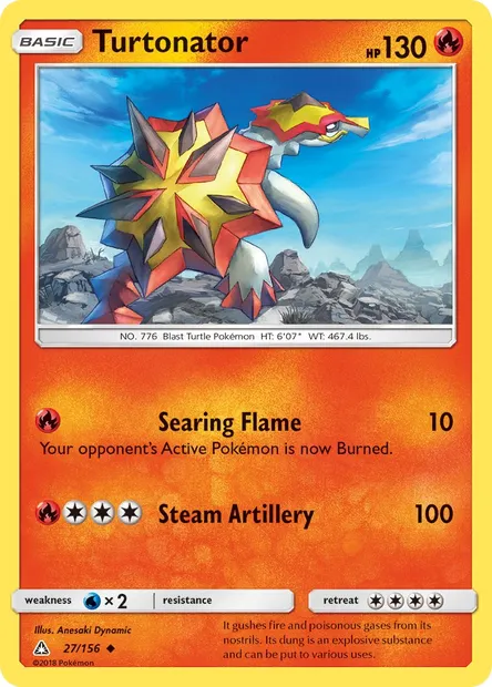 Turtonator, Pokémon card UPR 27 — Ultra Prism set