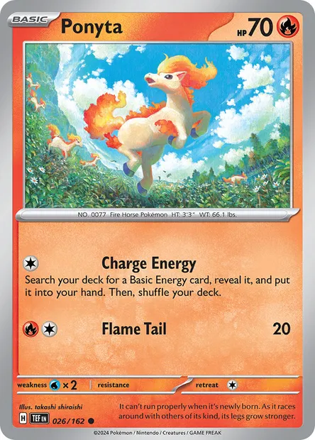 Ponyta, Pokémon card TEF 026 — Temporal Forces set