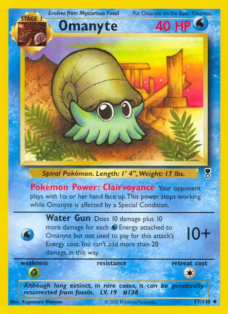 Omanyte, Pokémon card LC 57 — Legendary Collection set