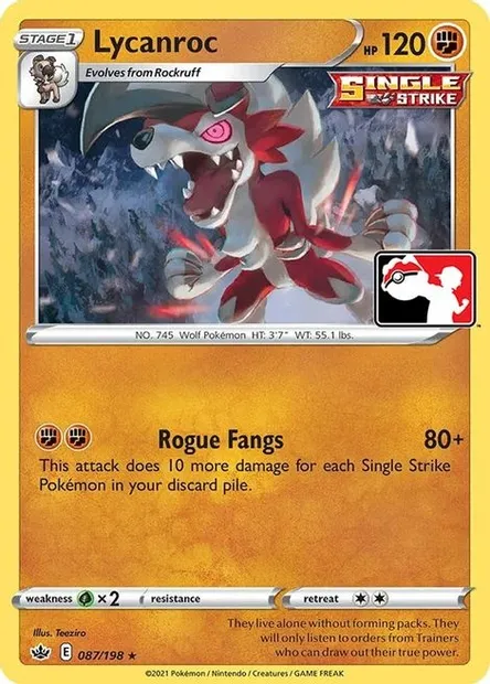Lycanroc, Pokémon card PPS 087 — Play! Pokémon Prize Pack Series set