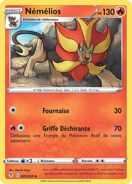 Némélios, carte Pokémon EVS 23 — extension Évolution Céleste