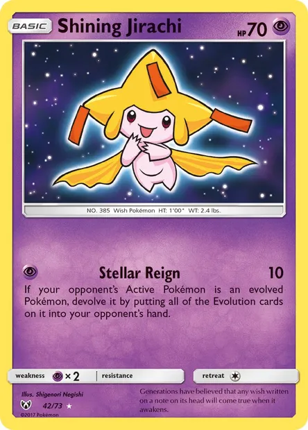 Shining Jirachi, Pokémon card SLG 42 — Shining Legends set