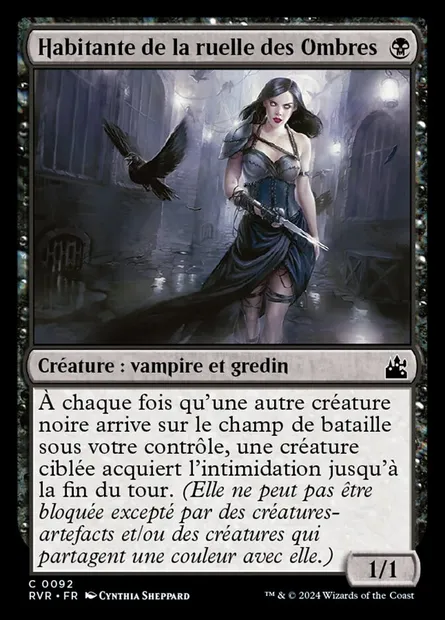 Habitante de la ruelle des Ombres, carte Magic RVR 92 — extension Ravnica Remastered