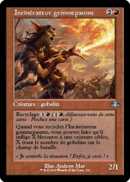 Incinérateur gemmepaume, carte Magic DMR 322 — extension Dominaria Remastered