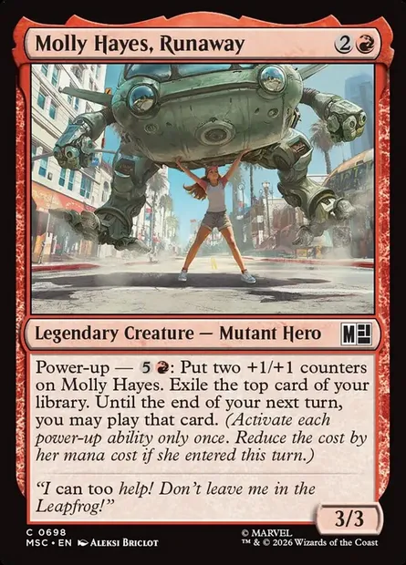 Molly Hayes, Runaway, Magic card MSC 698 — Marvel Super Heroes Commander set