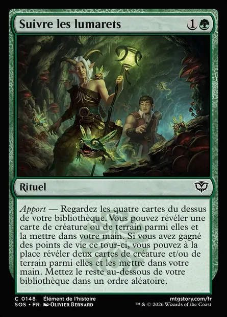 Suivre les lumarets, carte Magic SOS 148 — extension Secrets of Strixhaven