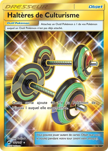 Haltères de Culturisme, carte Pokémon BUS 161 — extension Ombres Ardentes