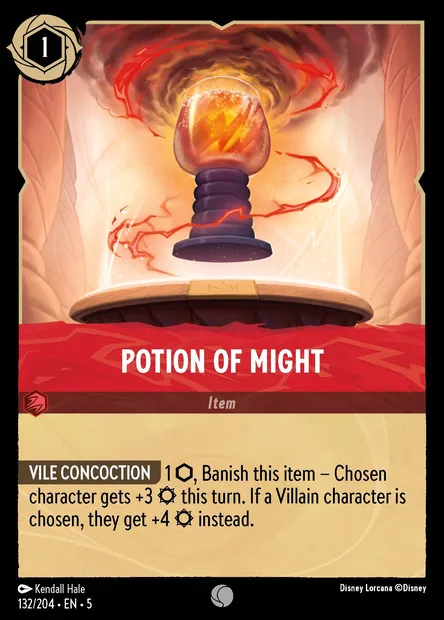 Potion of Might, Disney Lorcana card CH5-132 — Shimmering Skies set