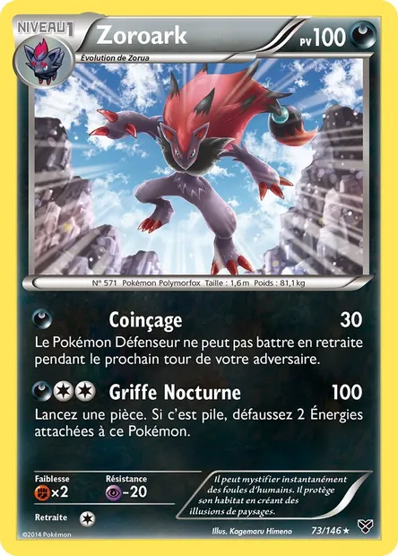 Zoroark, carte Pokémon XY 73 — extension XY