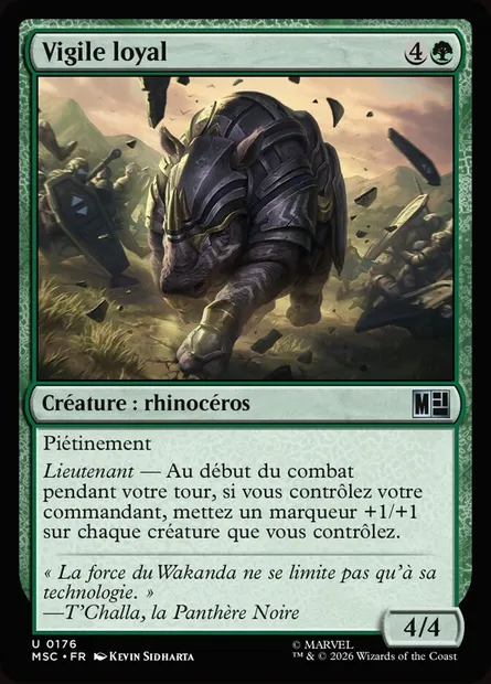 Vigile loyal, carte Magic MSC 176 — extension Marvel Super Heroes Commander