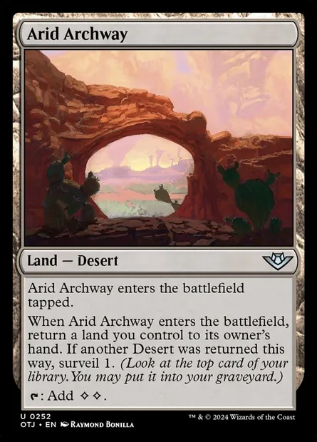 Arid Archway, Magic card OTJ 252 — Outlaws of Thunder Junction set