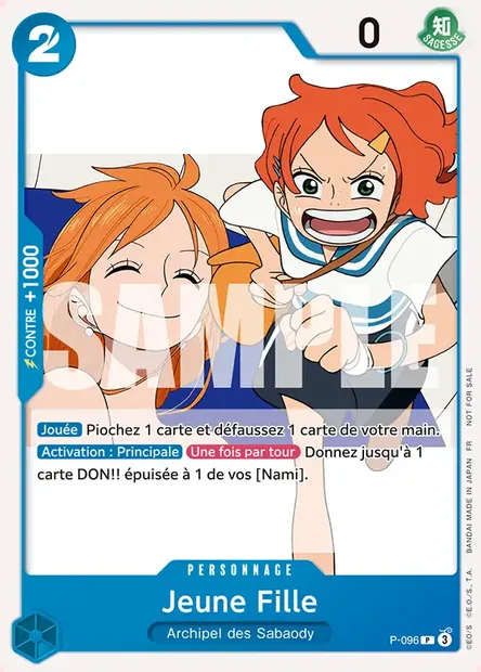 Jeune Fille, carte One Piece P-096 — extension Carte promo