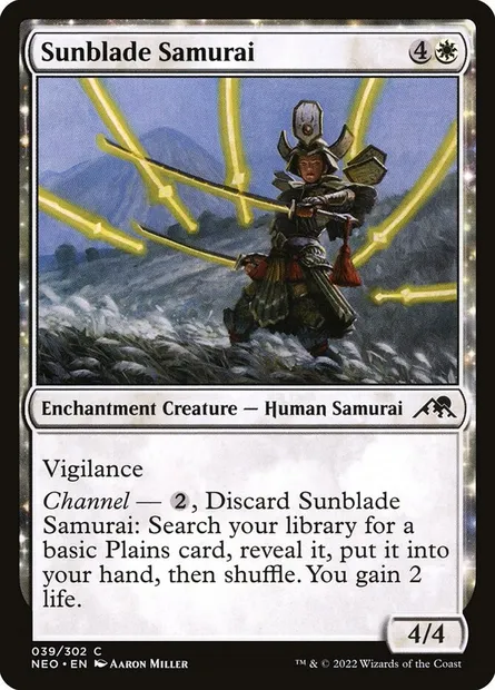 Sunblade Samurai, Magic card NEO 39 — Kamigawa: Neon Dynasty set