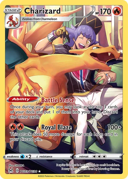 Charizard, Pokémon card LOR TG03 — Lost Origin set