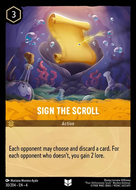 Sign the Scroll, Disney Lorcana card CH4-030 — Ursula's Return set