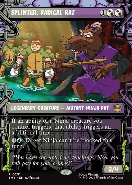 Splinter, Radical Rat, Magic card TMT 251 — Teenage Mutant Ninja Turtles set