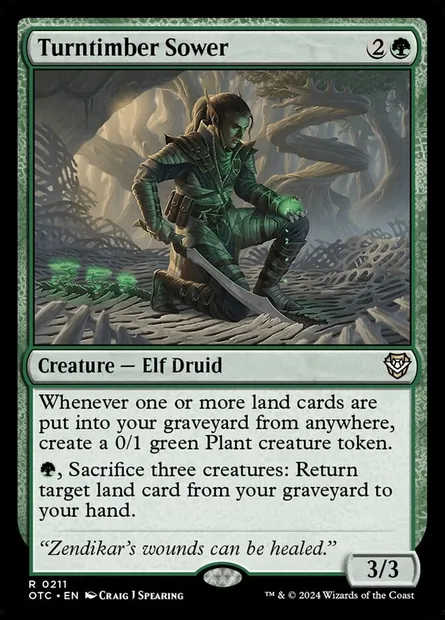 Turntimber Sower, Magic card OTC 211 — Outlaws of Thunder Junction Commander set