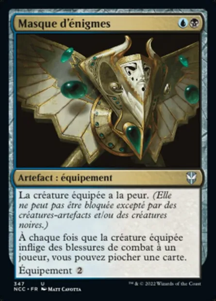 Masque d'énigmes, carte Magic NCC 347 — extension New Capenna Commander