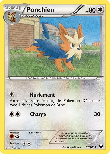 Ponchien, carte Pokémon DEX 87 — extension Explorateurs Obscurs