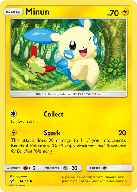 Minun, Pokémon card SLG 34 — Shining Legends set