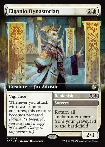 Eiganjo Dynastorian // Replenish, Magic card SOC 63 — Secrets of Strixhaven Commander set