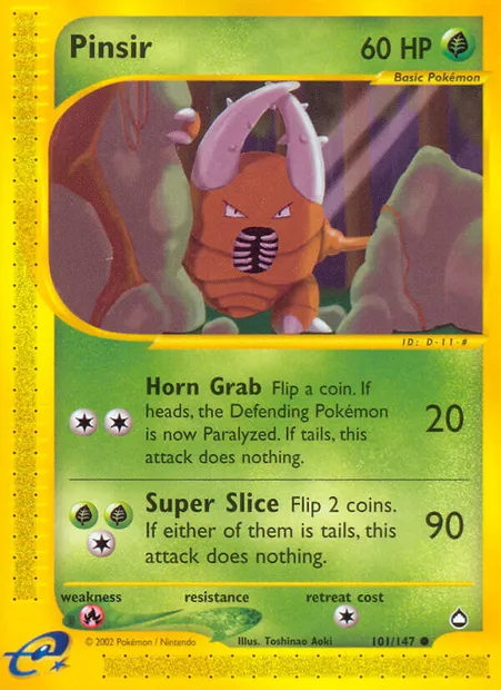 Pinsir, Pokémon card AQ 101 — Aquapolis set