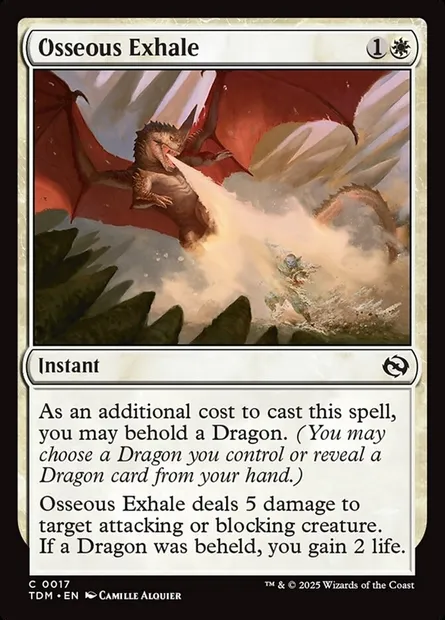 Osseous Exhale, Magic card TDM 17 — Tarkir: Dragonstorm set