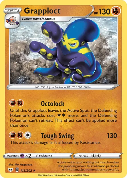 Grapploct, Pokémon card SSH 113 — Sword & Shield set