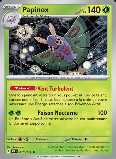 Papinox, carte Pokémon ASC 015 — extension Héros Transcendants