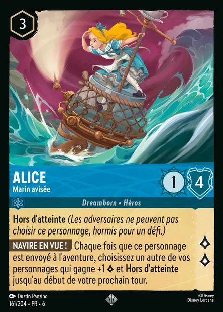 Alice - Marin avisée, carte Disney Lorcana CH6-161 — extension La Mer Azurite