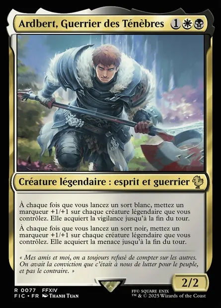 Ardbert, Guerrier des Ténèbres, carte Magic FIC 77 — extension Final Fantasy Commander