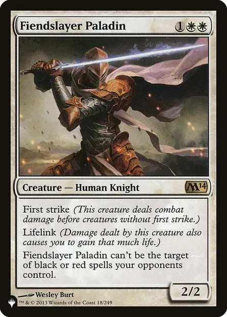 Fiendslayer Paladin, Magic card PLST M14-18 — The List set