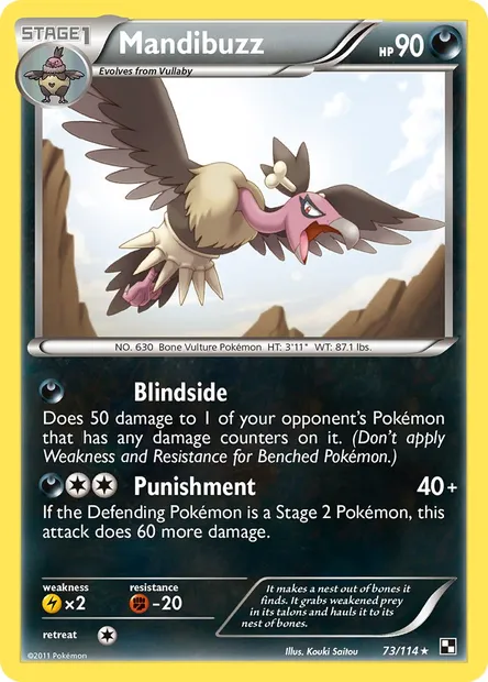 Mandibuzz, Pokémon card BLW 73 — Black & White set