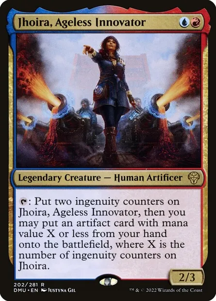 Jhoira, Ageless Innovator, Magic card DMU 202 — Dominaria United set