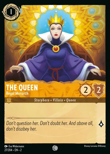 The Queen - Regal Monarch, Disney Lorcana card CH2-027 — Rise of the Floodborn set