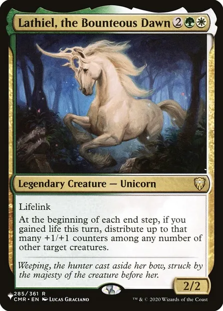 Lathiel, l'Aube de générosité, carte Magic PLST CMR-285 — extension The List